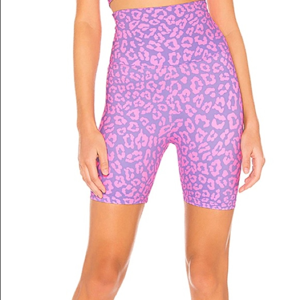 Beach Riot Bike Short in Purple Leopard - M
